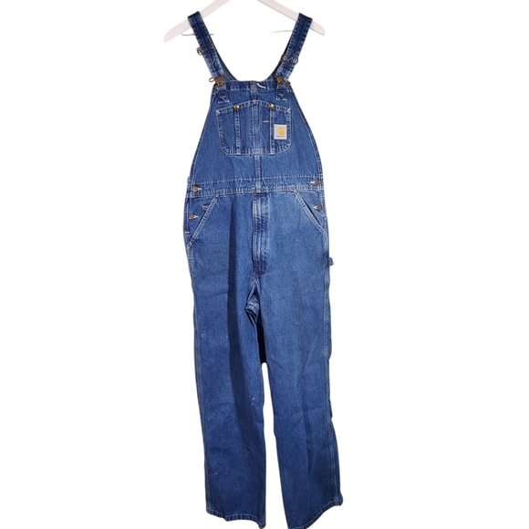 Carhartt Other - Carhartt Mens Bib Denim Overalls Blue Broken In Durable